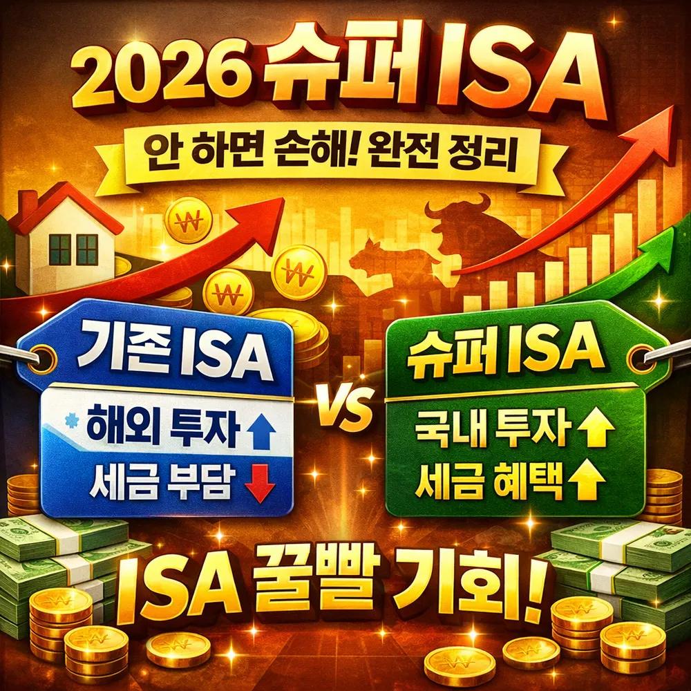 2026 슈퍼 ISA 완전 정리: 안 하면 손해 vs 기존 ISA 차이 3가지
