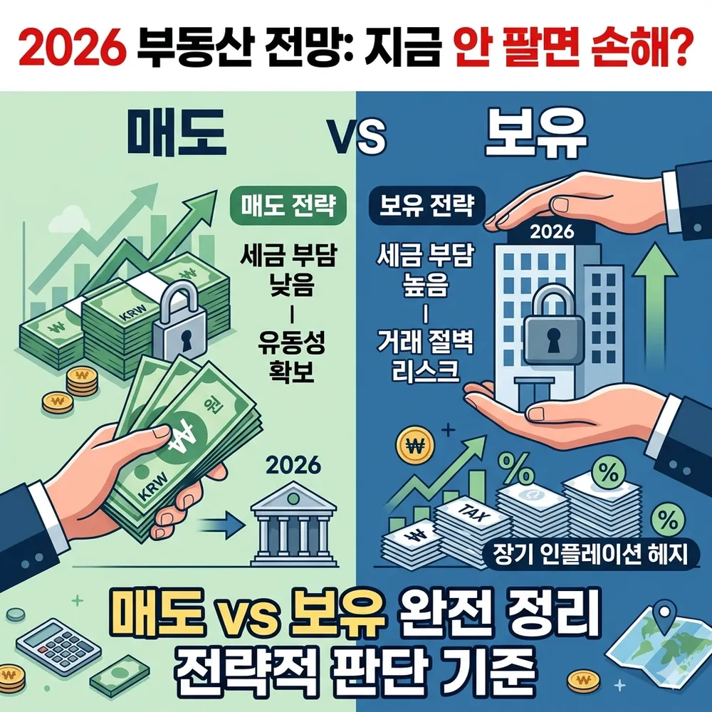 2026 부동산 전망, 지금 안 팔면 손해? 매도 vs 보유 완전 정리
