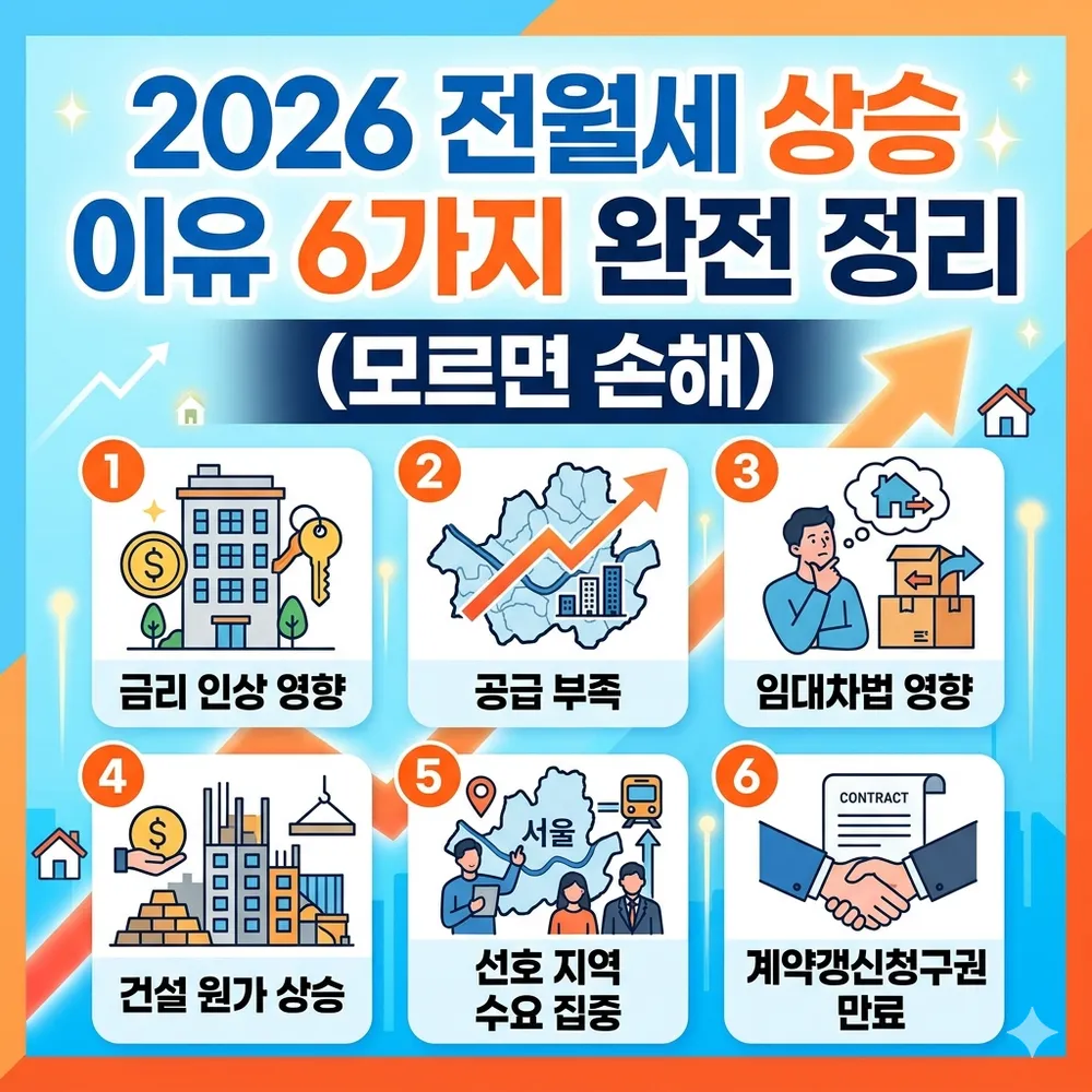 2026 전월세 상승 이유 6가지 완전 정리 (모르면 손해)