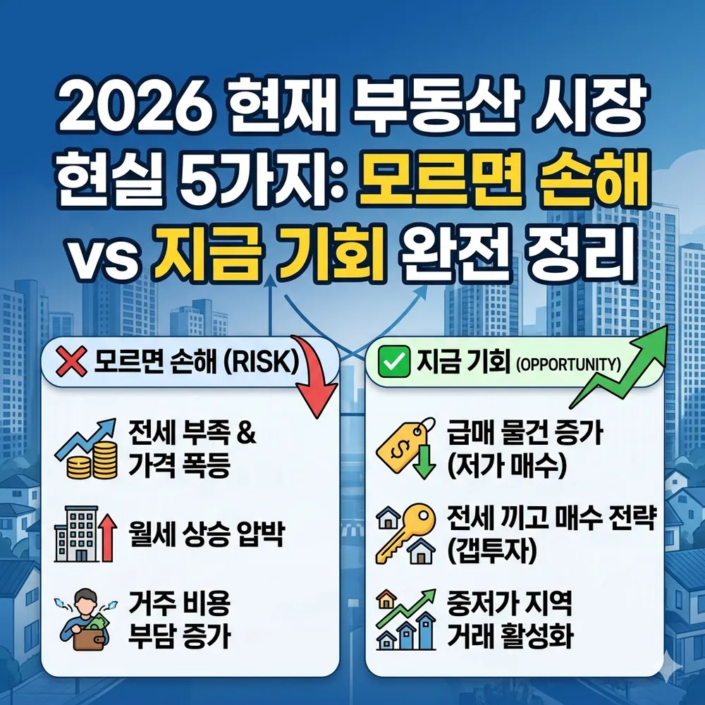 2026 현재 부동산 시장 현실 5가지: 모르면 손해 vs 지금 기회 완전 정리