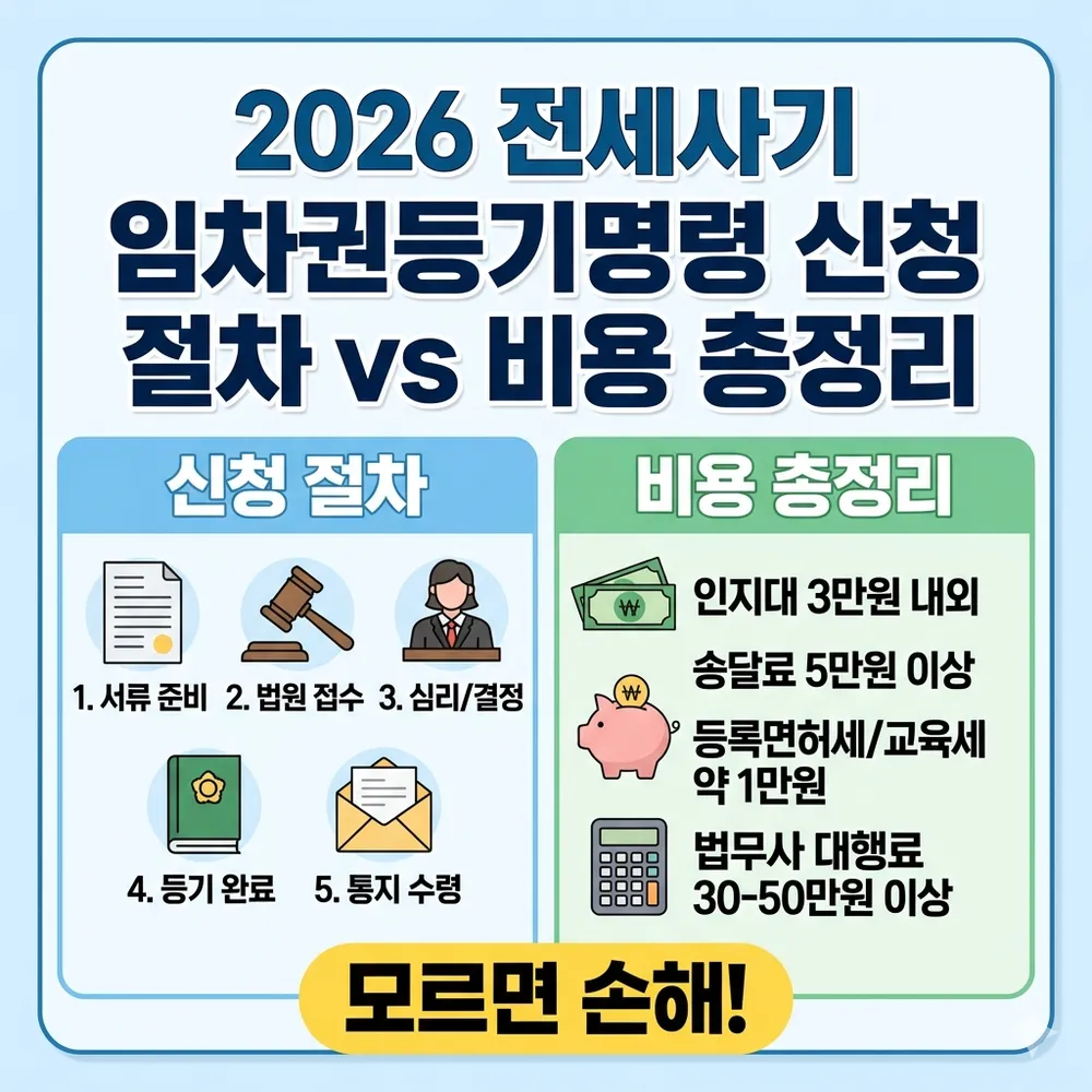 2026 전세사기 임차권등기명령 신청 절차 vs 비용 총정리 (모르면 손해)