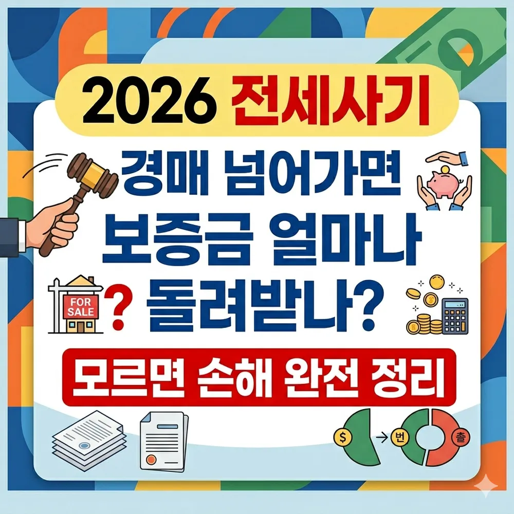 2026 전세사기 경매 넘어가면 보증금 얼마나 돌려받나? 모르면 손해 완전 정리