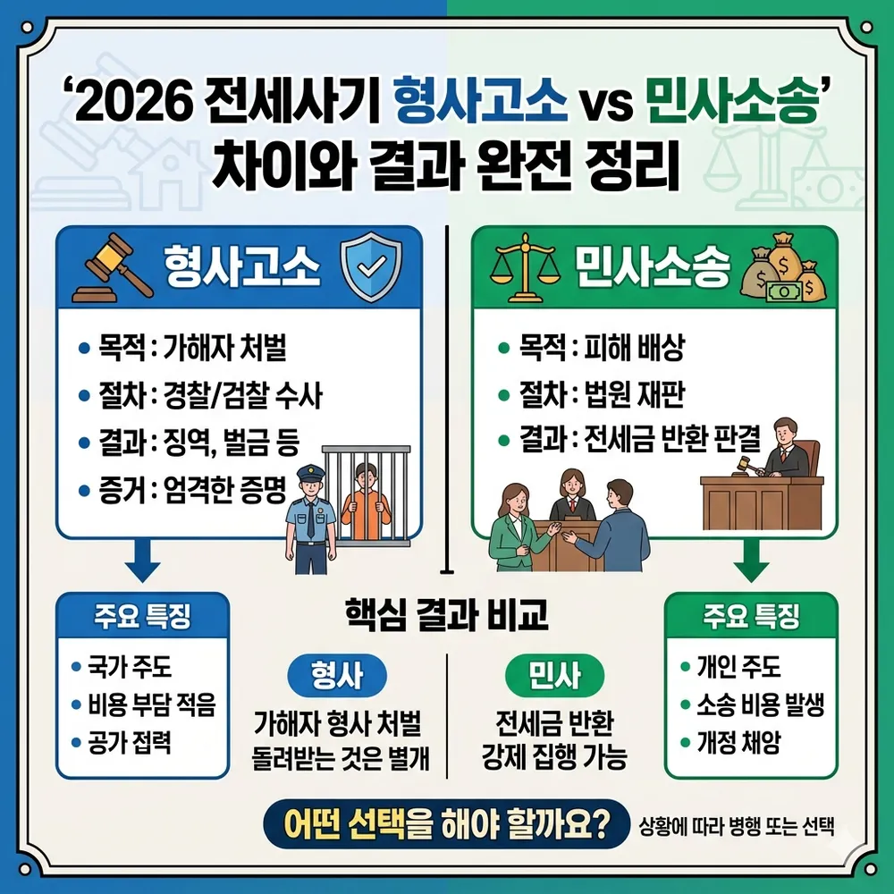 2026 전세사기 형사고소 vs 민사소송 차이와 결과 완전 정리