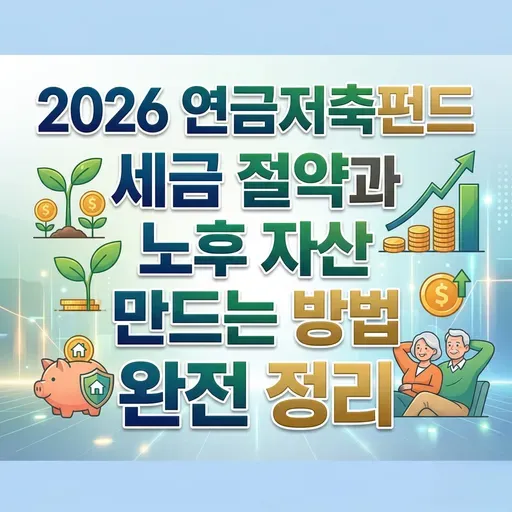 2026 연금저축펀드 세금 절약과 노후 자산 만드는 방법 완전 정리