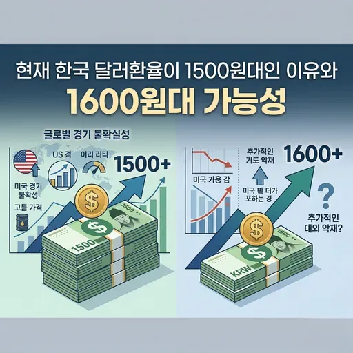 현재 한국 달러환율이 1500원대인 이유와 1600원대 가능성